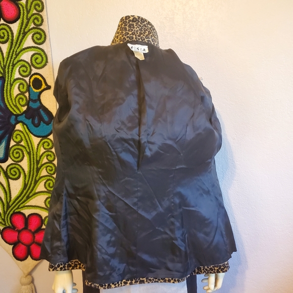 Vintage 90s Velveteen Leopard Cheetah Blazer - Picture 4 of 9